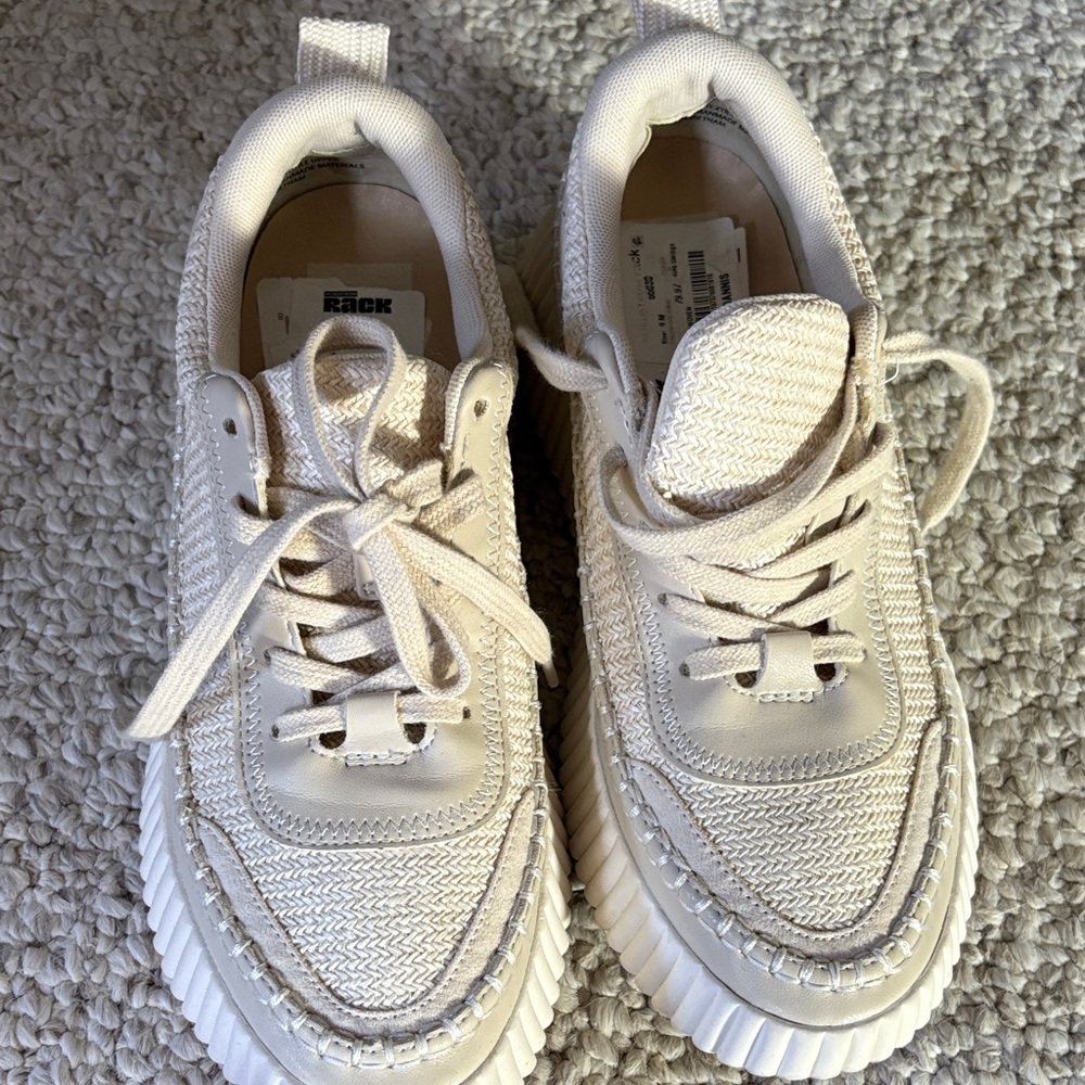 Dolce Vita Off-White Textured Sneakers